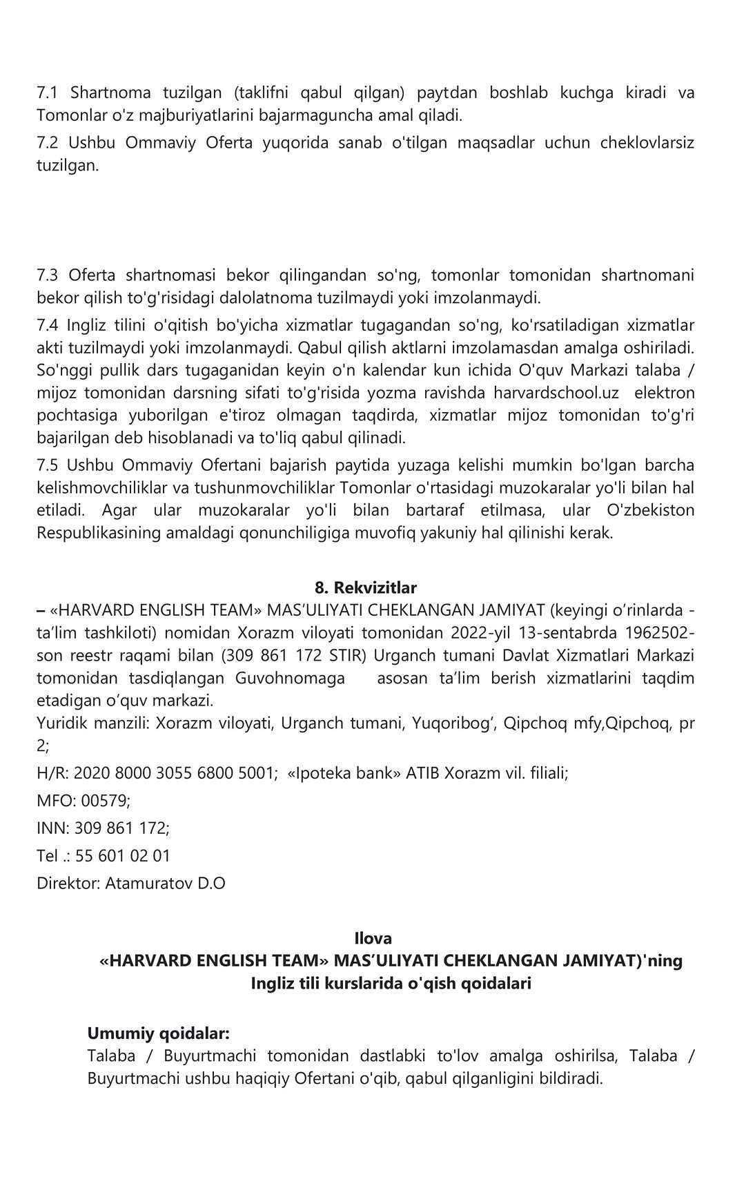 harvard school o`quv markazi sayti